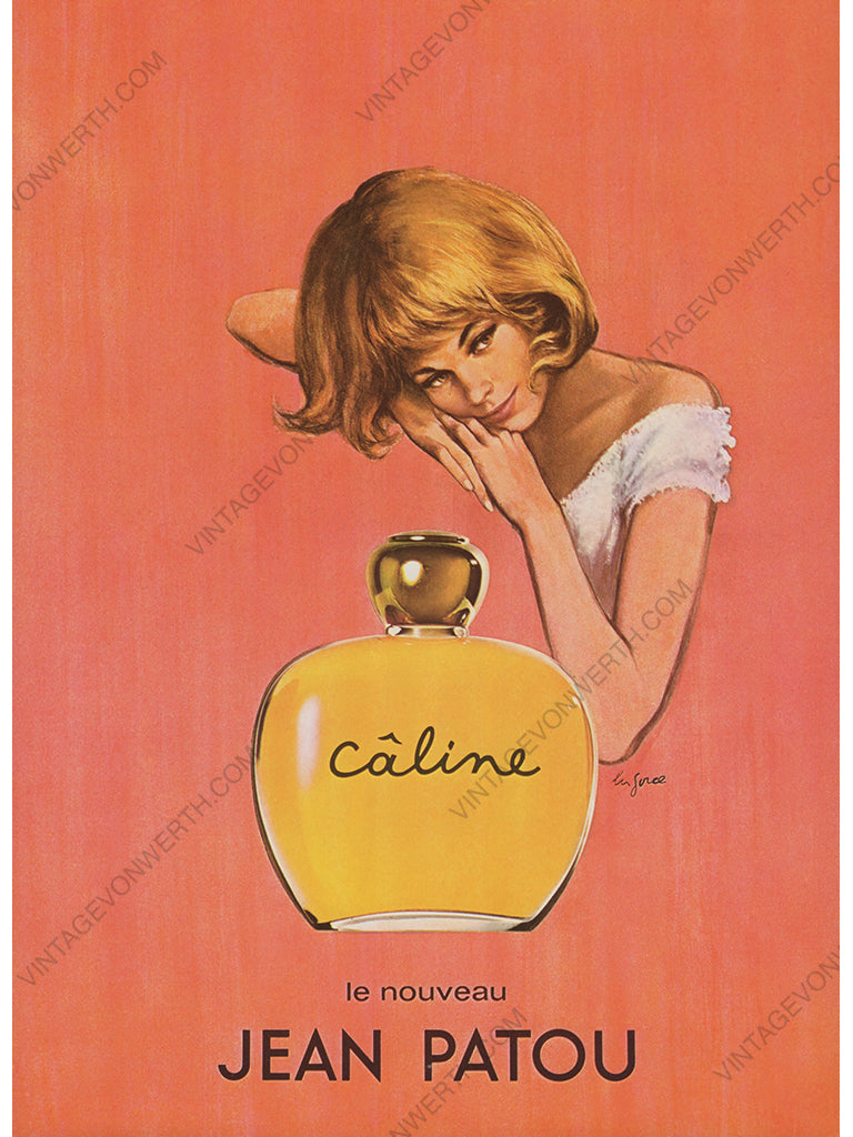 JEAN PATOU 1967 Vintage Advertisement 1960s Perfume Ad Câline