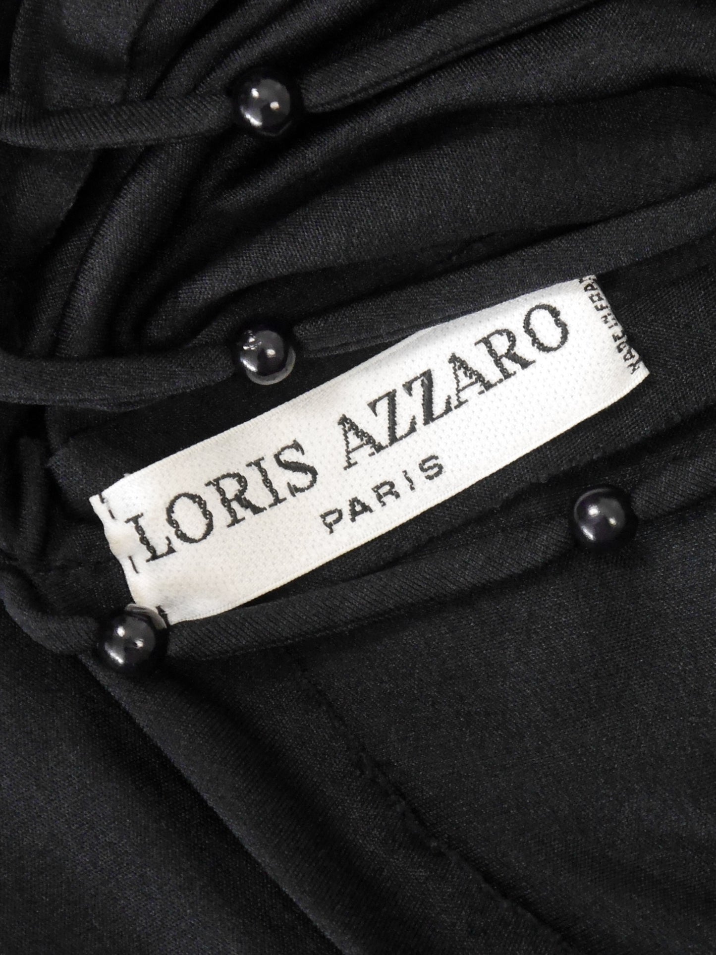 LORIS AZZARO 1970s Vintage "Baba" Beaded Backless Maxi Evening Gown Size S