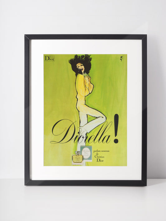 CHRISTIAN DIOR 1972 Vintage Advertisement Diorella Perfume René Gruau