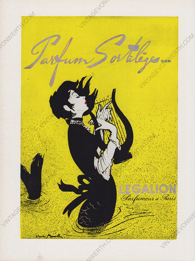 LE GALION 1957 Vintage Print Advertisement Perfume Parfum 1950s