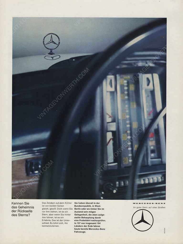 MERCEDES-BENZ 1964 Vintage Advertisement 1960s Oldtimer Classic Car Print Ad