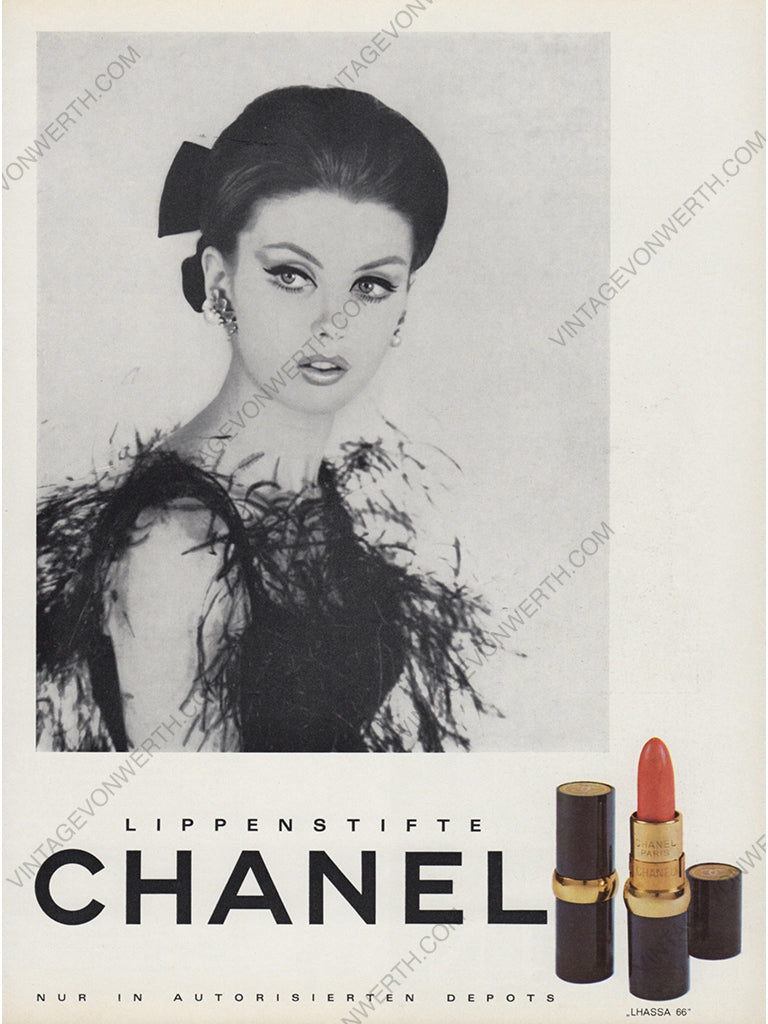 CHANEL 1965 Vintage Advertisement 1960s Beauty Print Ad Lipstick