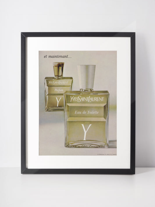 YVES SAINT LAURENT 1966 Y Perfume Vintage Print Advertisement Fragrance Parfum