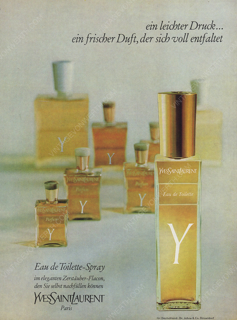 YVES SAINT LAURENT 1966 Vintage Ad Y Perfume 1960s Print Advertisement