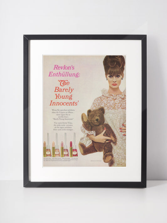 REVLON 1966 Vintage Print Advertisement 1960s Beauty Magazine Ad Jean Shrimpton