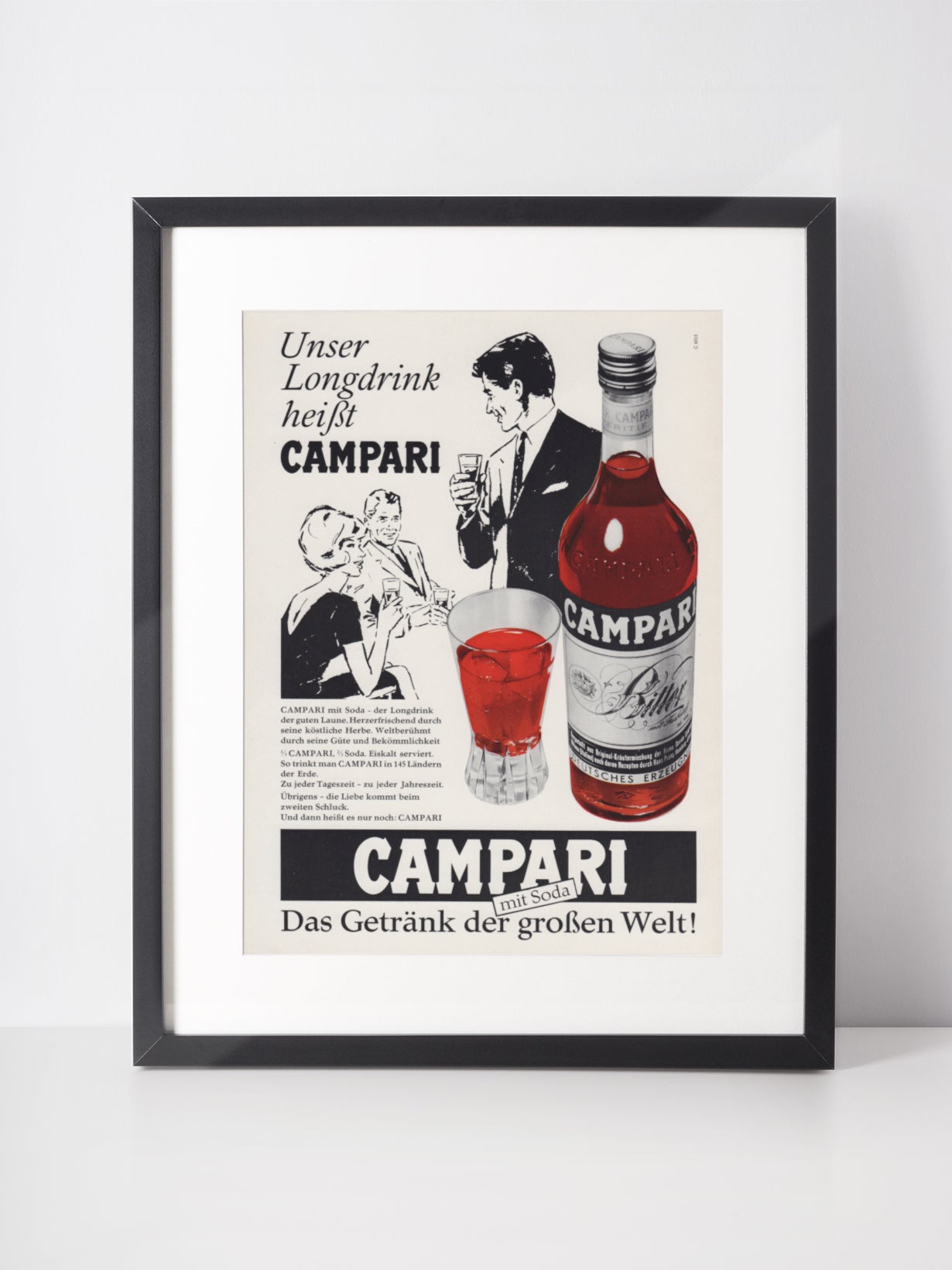 CAMPARI 1966 Vintage Print Advertisement 1960s Cocktail Long Drink Magazine Ad