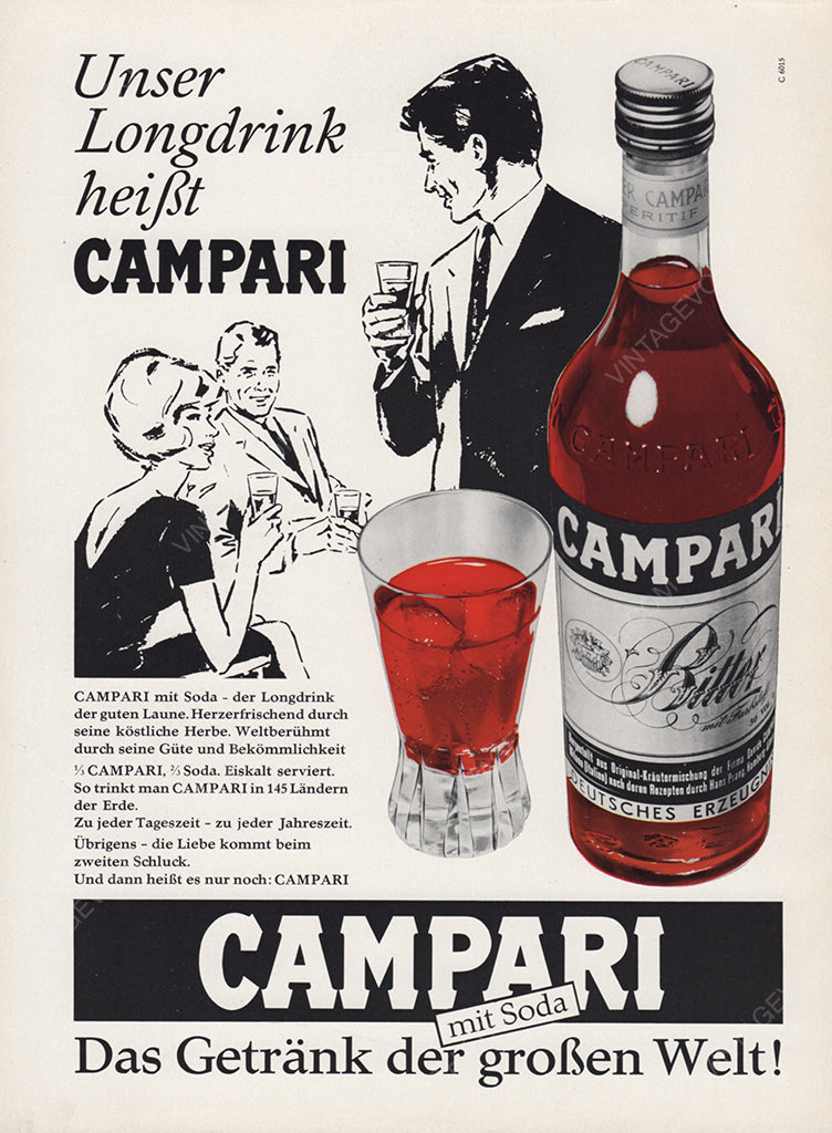 CAMPARI 1966 Vintage Print Advertisement 1960s Cocktail Long Drink Magazine Ad