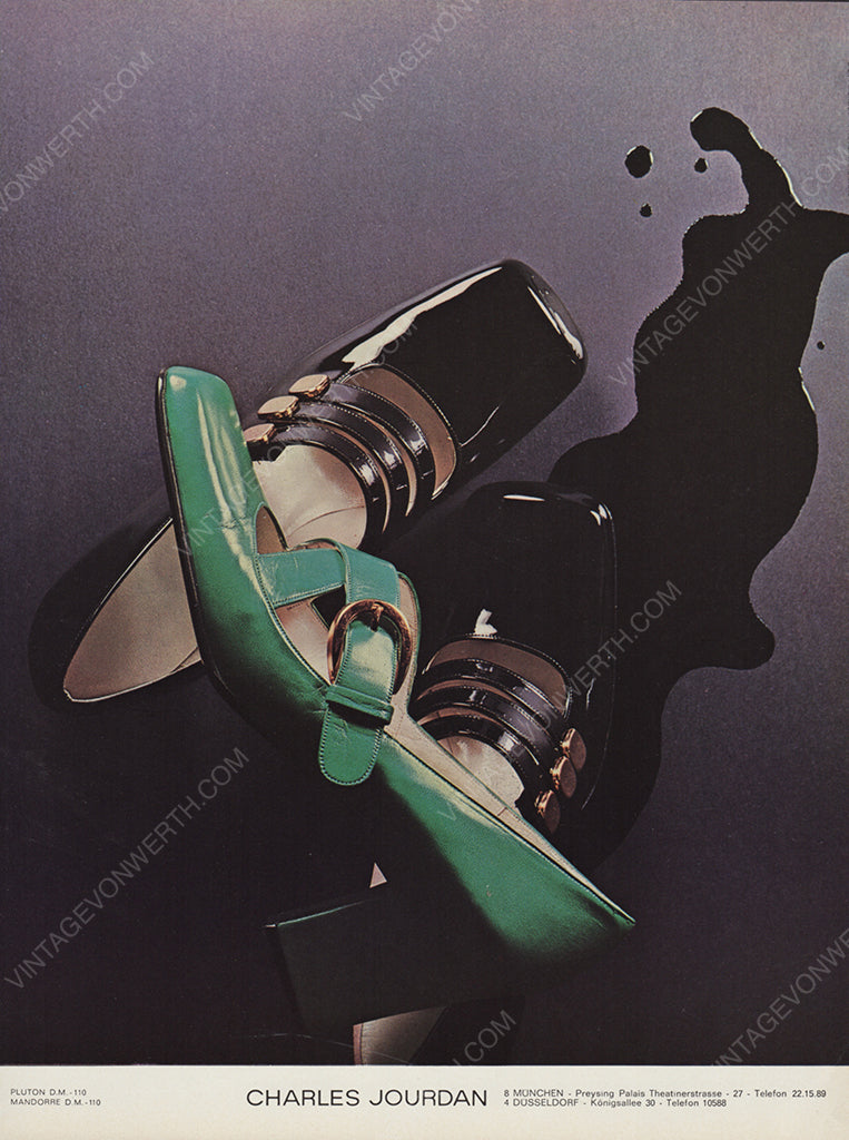 CHARLES JOURDAN 1969 Vintage Print Advertisement 1960s Footwear Shoe Magazine Ad