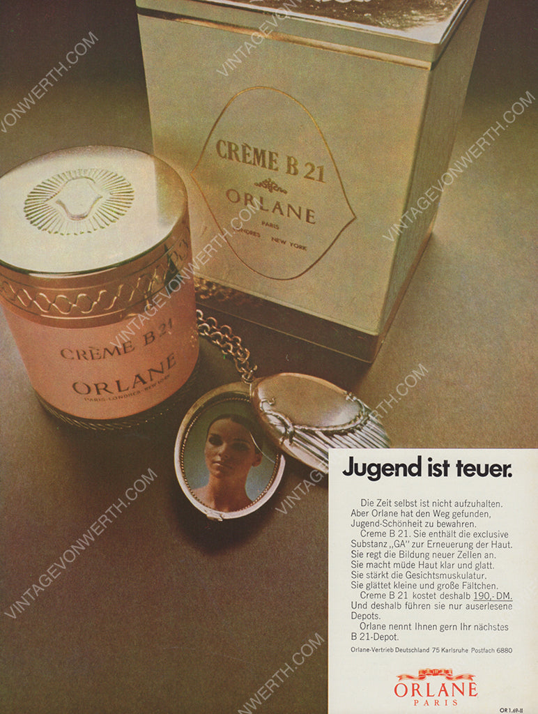ORLANE 1970 Vintage Print Advertisement 1970s Beauty Cosmetics Magazine Ad