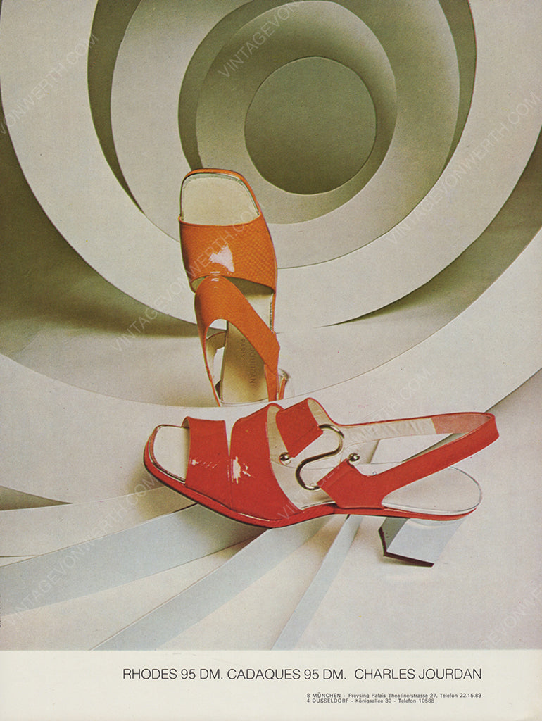 CHARLES JOURDAN 1970 Vintage Print Advertisement 1970s Footwear Shoe Magazine Ad