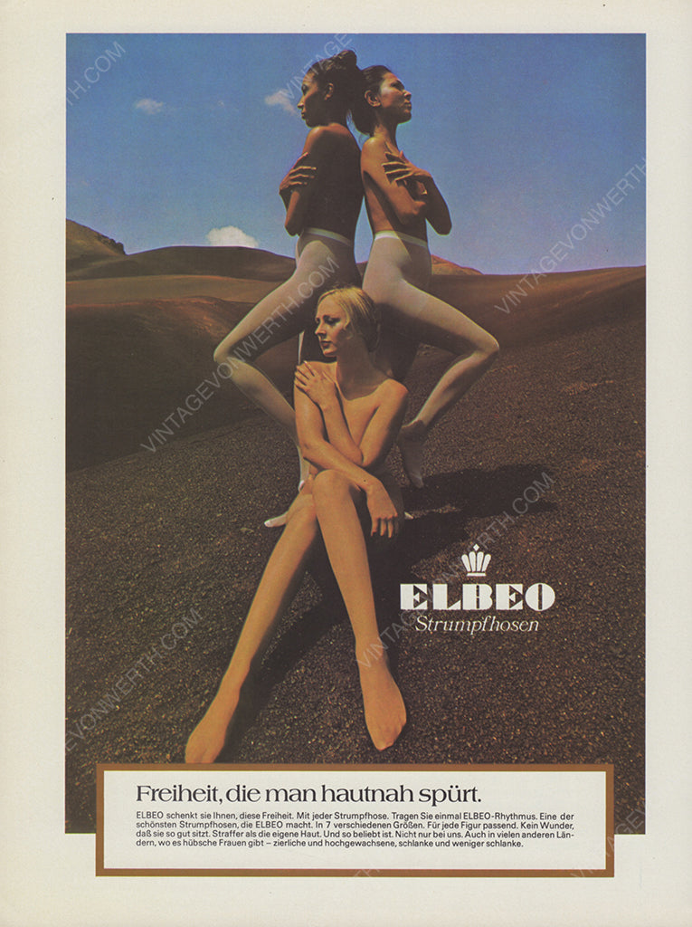 ELBEO 1972 Vintage Print Advertisement Hosiery Magazine Ad
