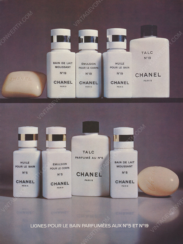 CHANEL 1976 Perfume Skincare Beauty Vintage Print Advertisement No. 5 No. 19