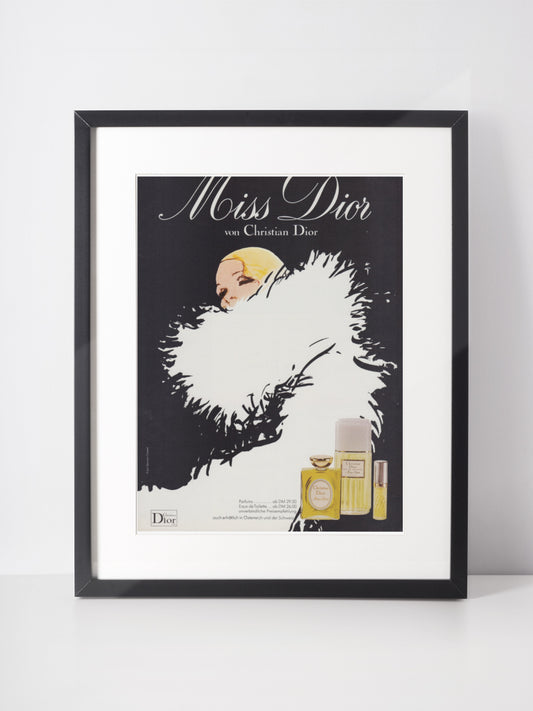 CHRISTIAN DIOR 1976 Vintage Advertisement 1970s Parfum Perfume Print Ad René Gruau