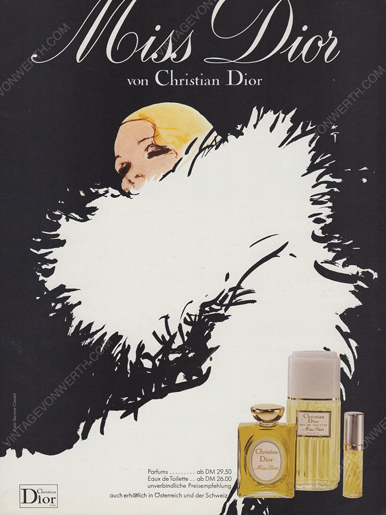 CHRISTIAN DIOR 1976 Vintage Advertisement 1970s Parfum Perfume Print Ad René Gruau