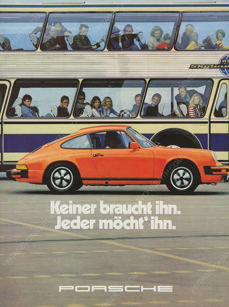 PORSCHE 1977 Vintage Print Advertisement 1970s Classic Car Magazine Ad