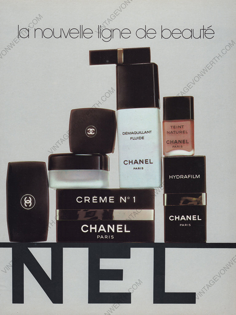 CHANEL 1977 Beauty Skincare Vintage Magazine Advertisement (2 Pages)
