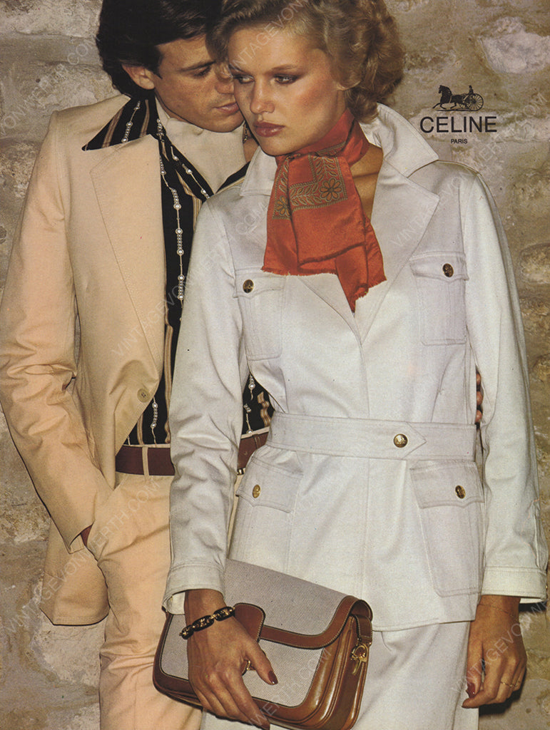 CÉLINE 1977 Vintage Print Advertisement 1970s Fashion Magazine Ad
