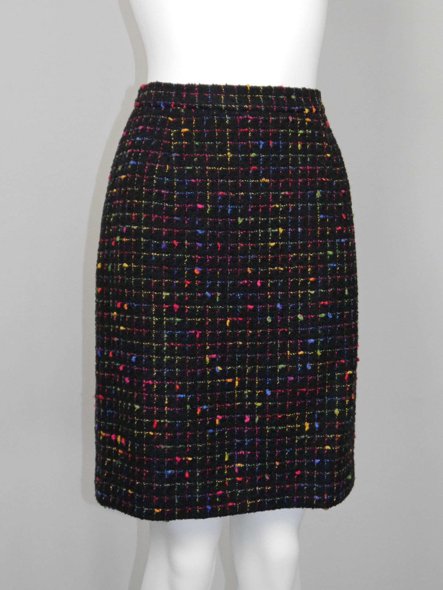 MOSCHINO 1990s Vintage "Push for Nature" Bouclé Jacket & Skirt Suit Size S-M