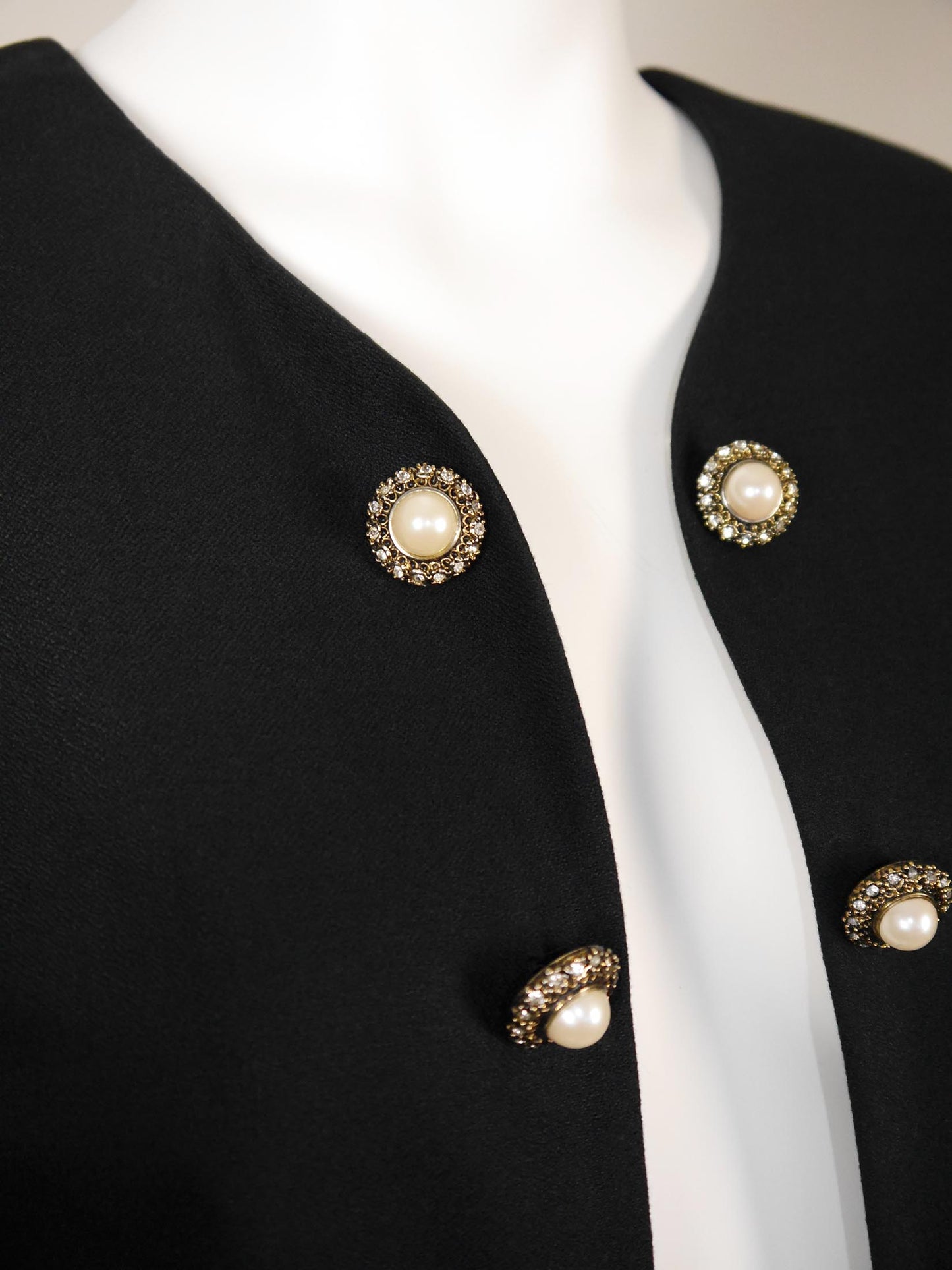 MOSCHINO Couture! Fall 1989 Vintage Peace & Pearls Beaded Jacket Size M