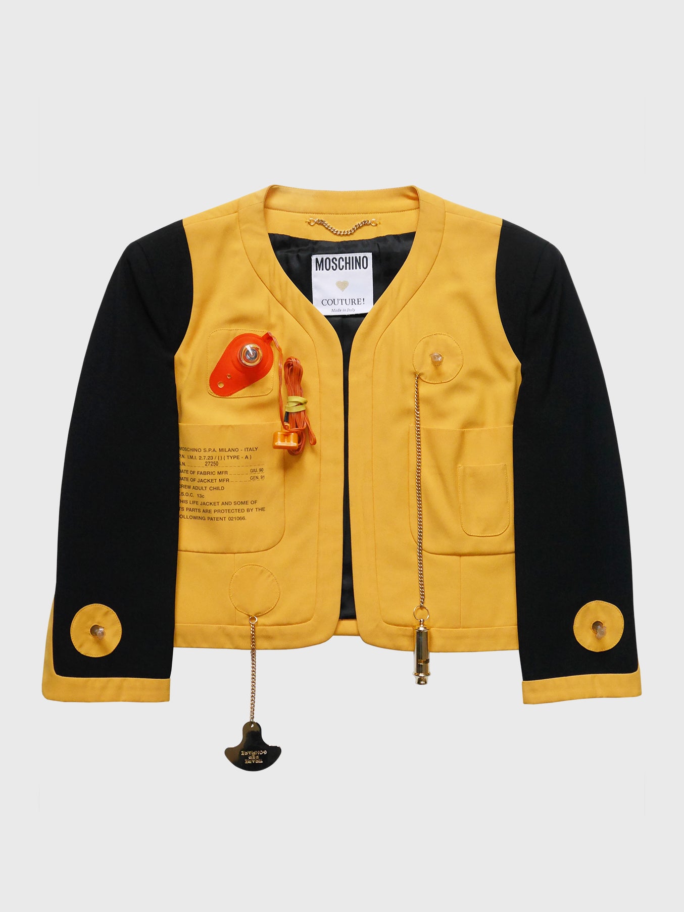 MOSCHINO Couture! Spring 1991 Lifesaver Jacket Size M