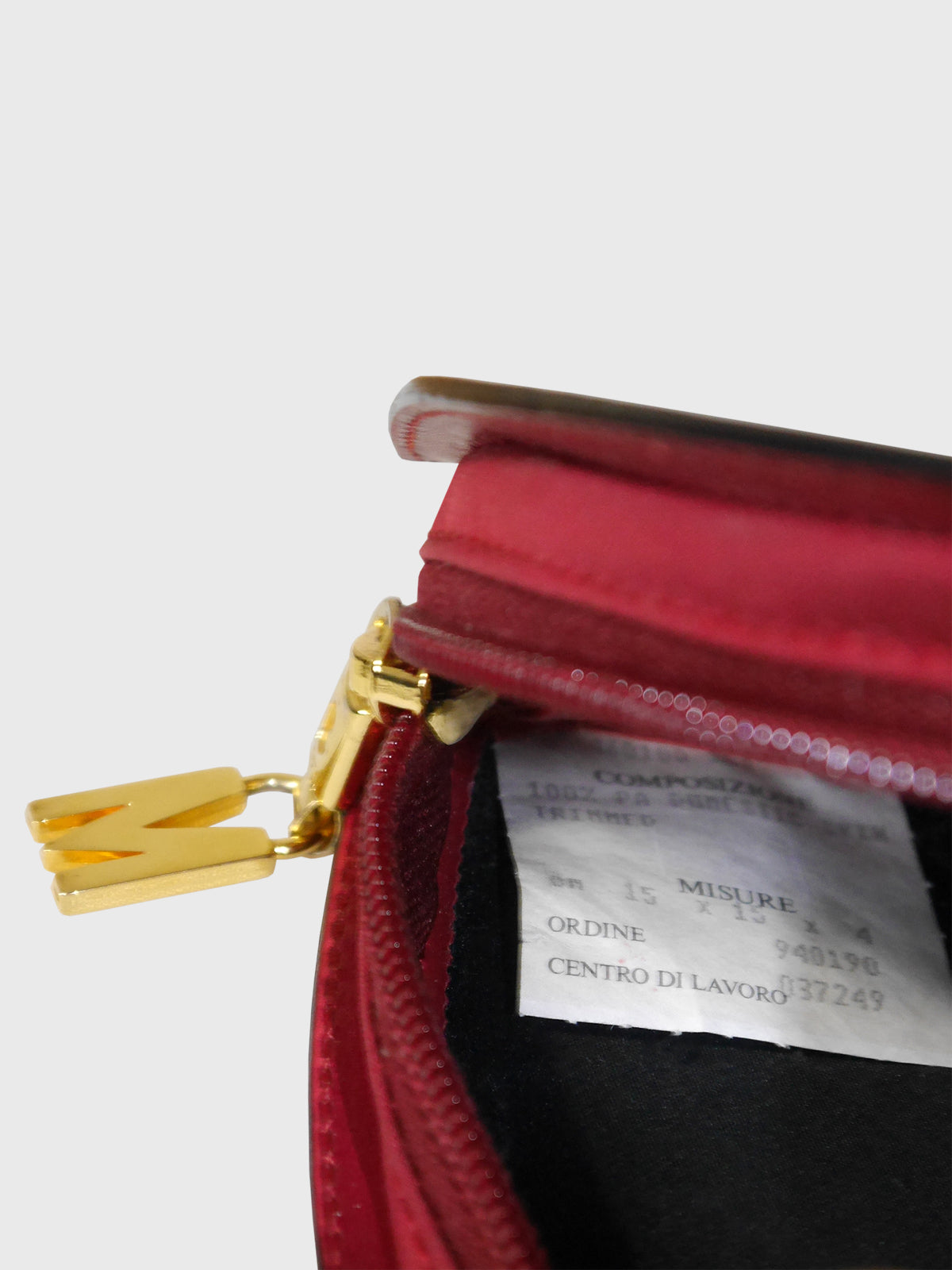 MOSCHINO Redwall Vintage Dark Red Heart Wristlet Evening Bag