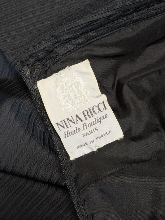 NINA RICCI by Gérard Pipart 1980s Vintage Draped Silk Cocktail Evening Dress Size S-M