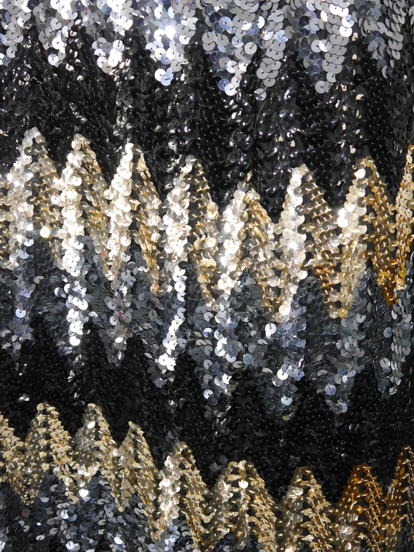 PAULETTE BURAUD 1970s Vintage Fully Sequined Maxi Evening Dress Size S