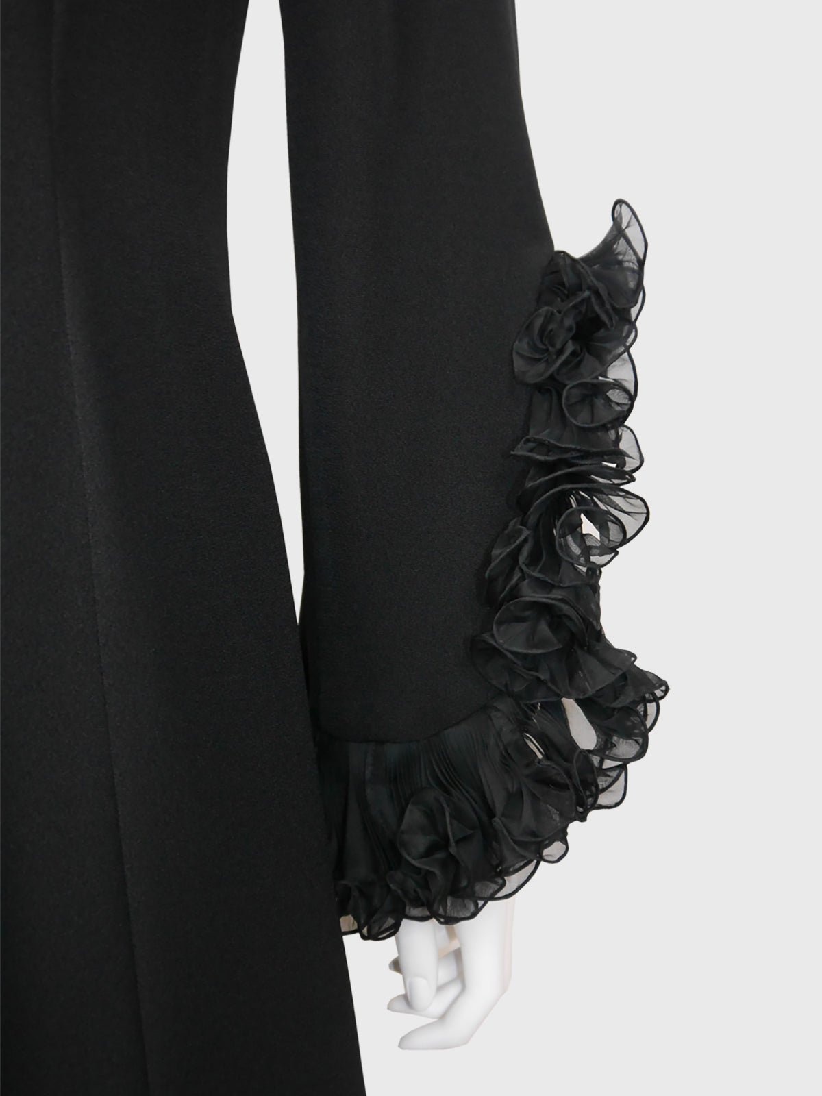 PIERRE BALMAIN 1960s Vintage Evening Dress w/ Ruffled Sleeves