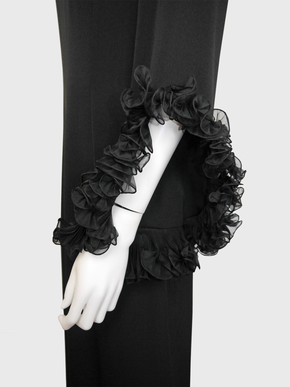 PIERRE BALMAIN 1960s Vintage Evening Dress w/ Ruffled Sleeves