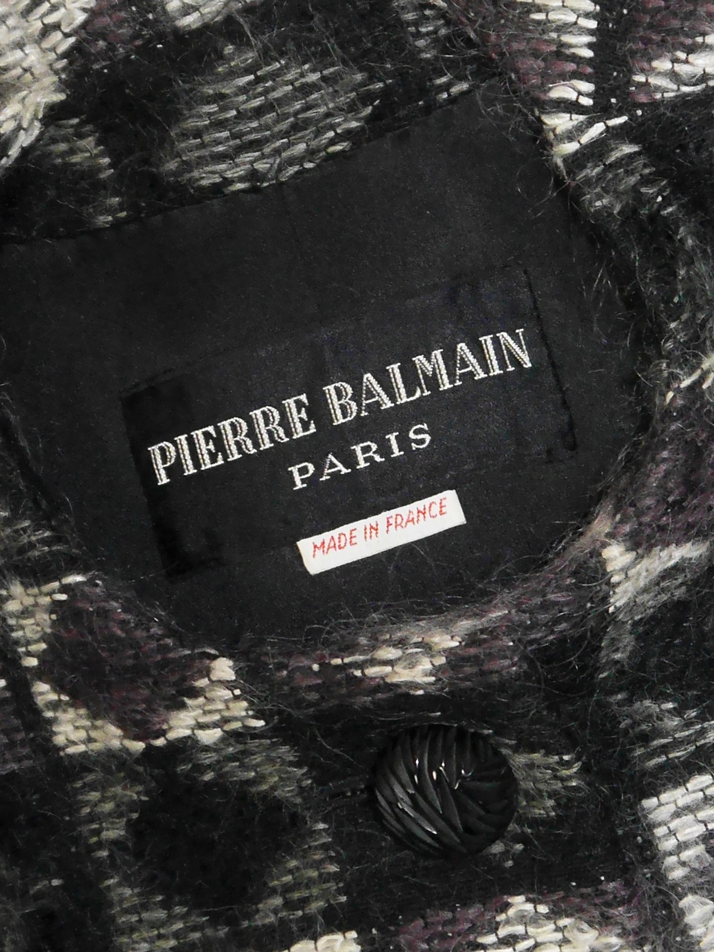 PIERRE BALMAIN Couture 1970s Vintage Fuzzy Wool Jacket & Skirt Suit Size S-M