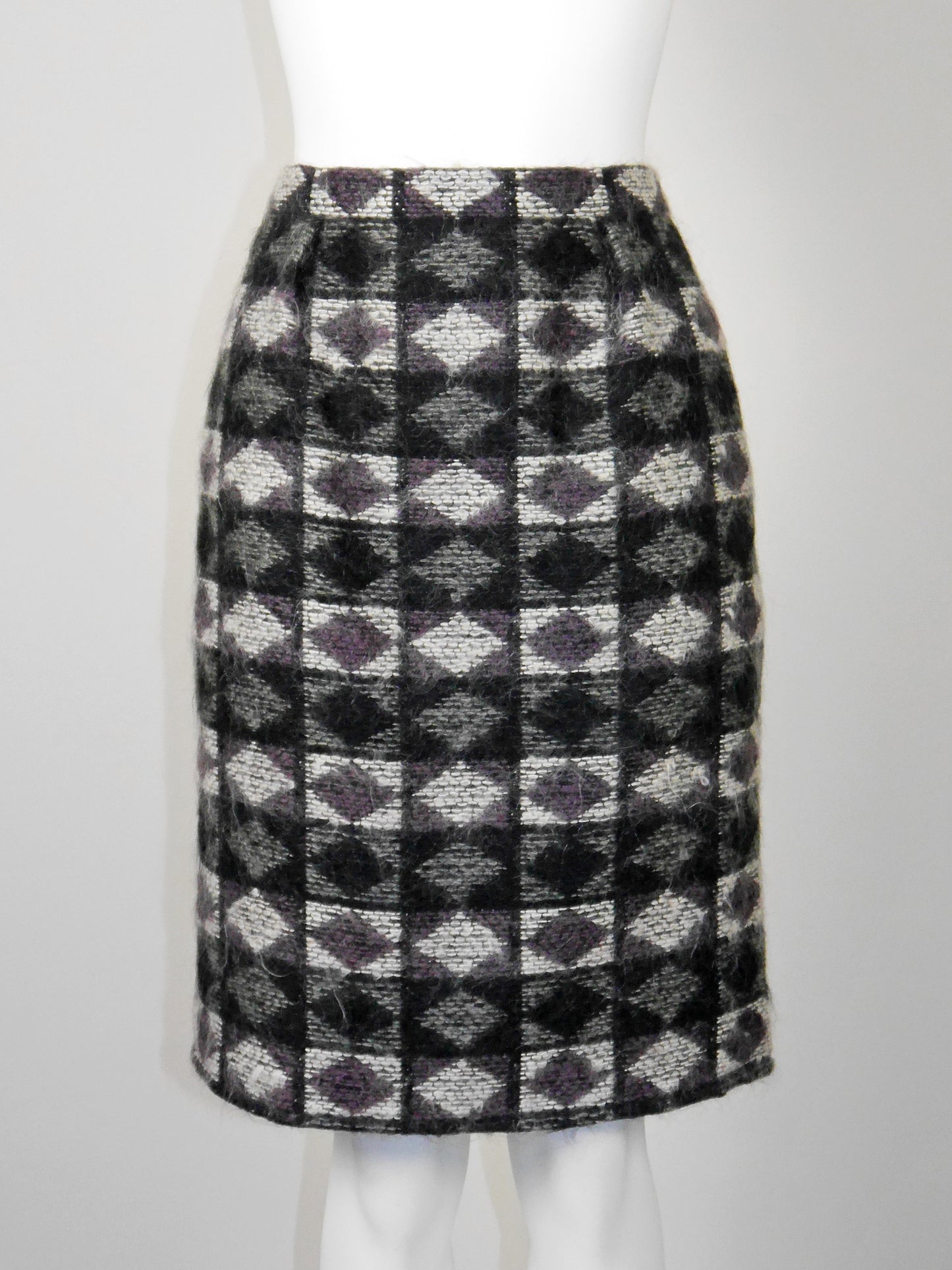 PIERRE BALMAIN Couture 1970s Vintage Fuzzy Wool Jacket & Skirt Suit Size S-M