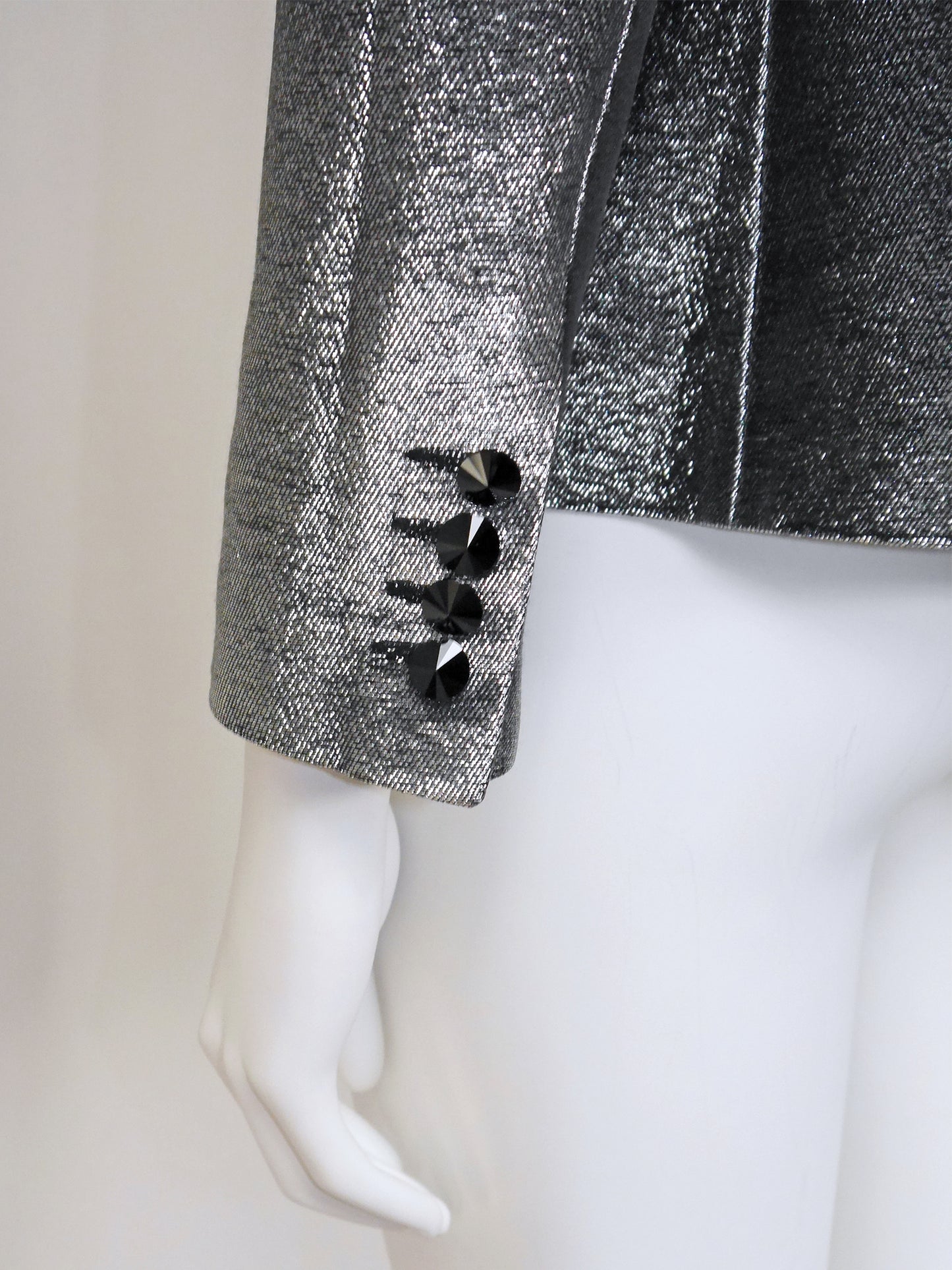 BALMAIN by Christophe Decarnin 2000s Vintage Silver Metallic Evening Jacket Size S