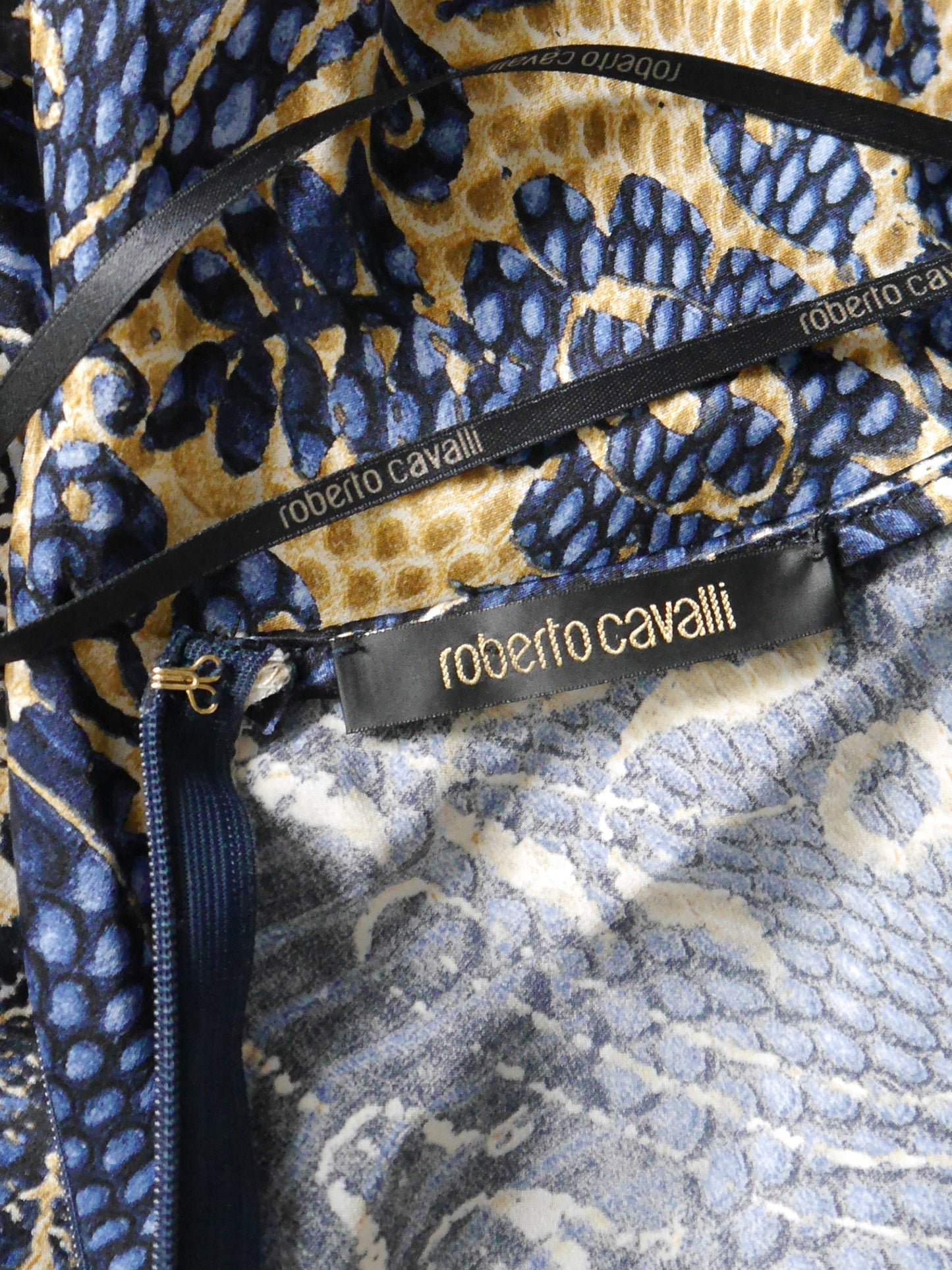 ROBERTO CAVALLI c. 2005 Vintage Ornamental Print Silk Maxi Gown