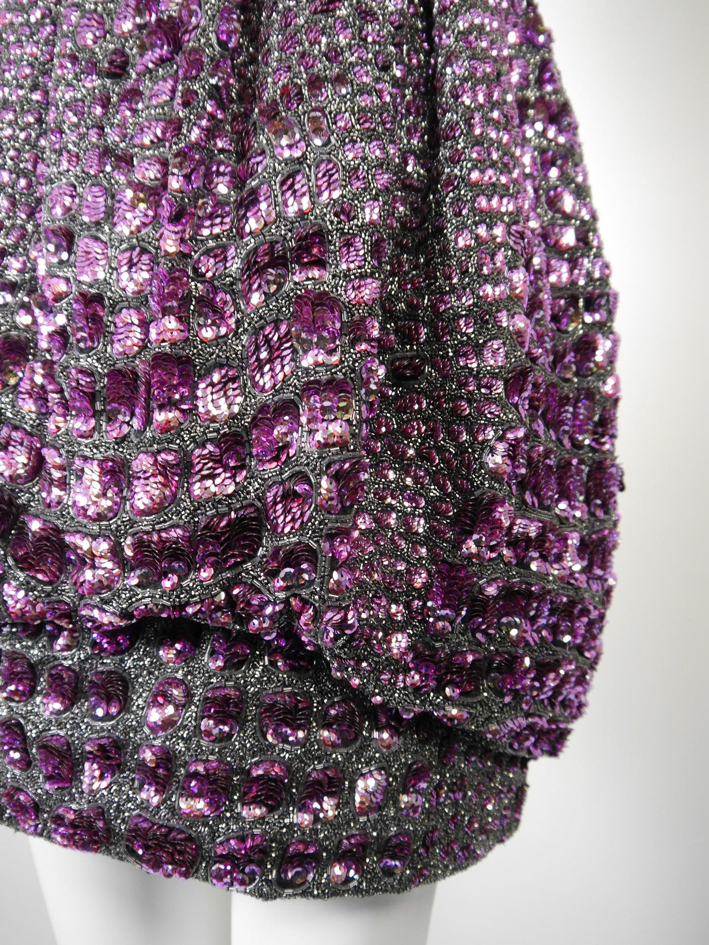 ROBERTO CAVALLI Fall 2012 Vintage Fully Beaded Harness Mini Dress Size XS