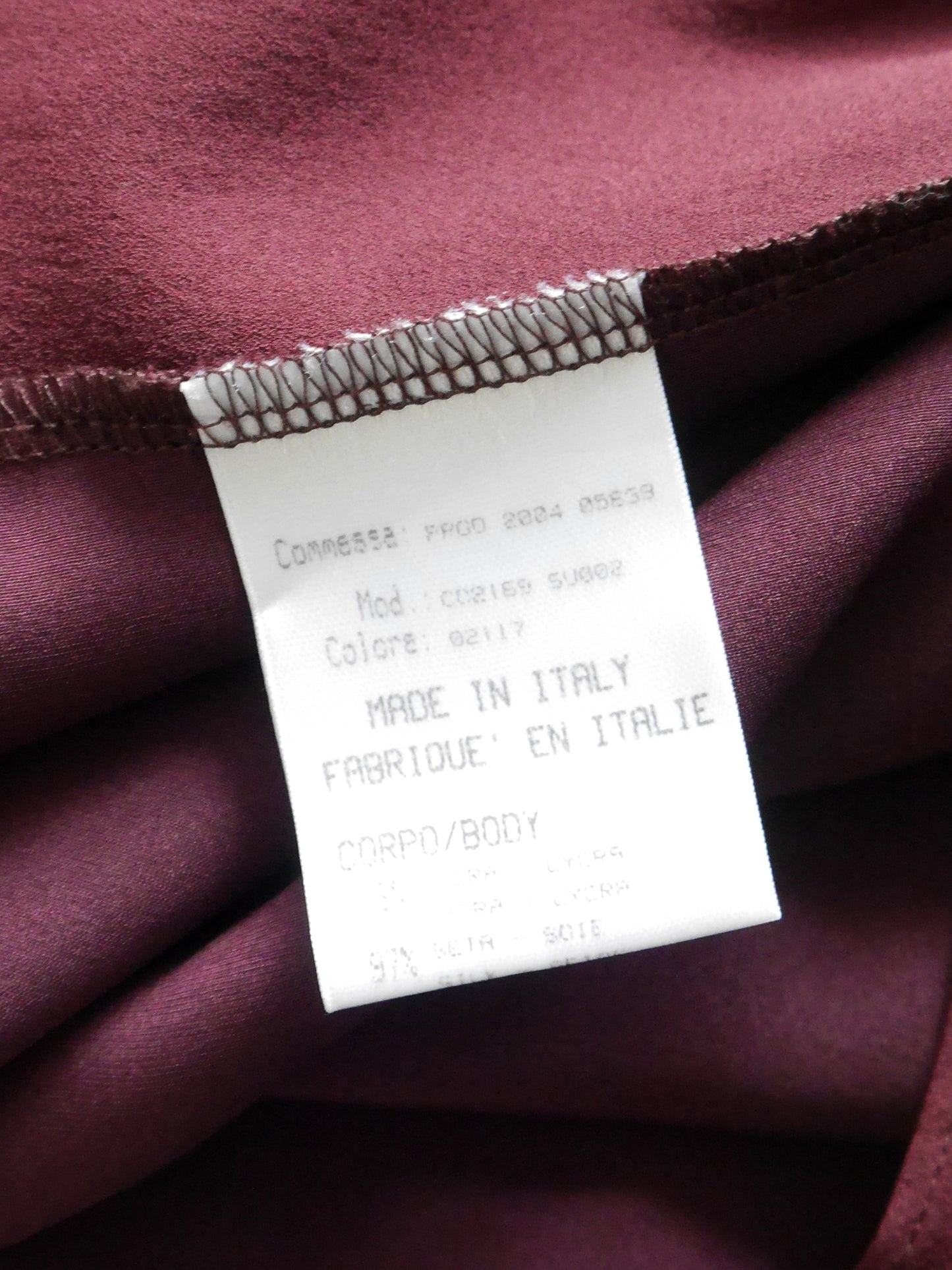 ROBERTO CAVALLI Fall 2004 Vintage Burgundy Red Silk Maxi Evening Gown Size L