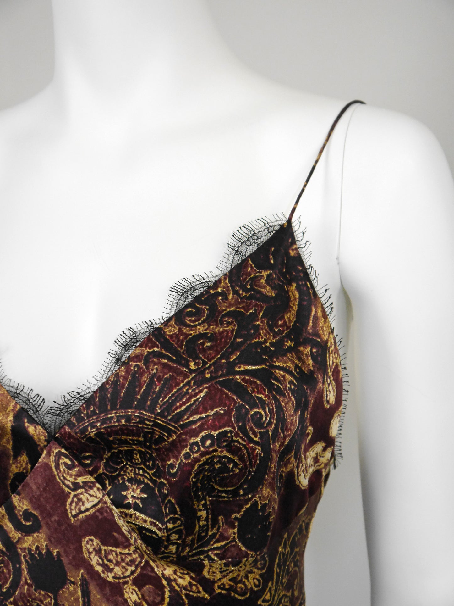 ROBERTO CAVALLI Fall 2004 Vintage Ruffled Silk Mini Slip Dress Size S