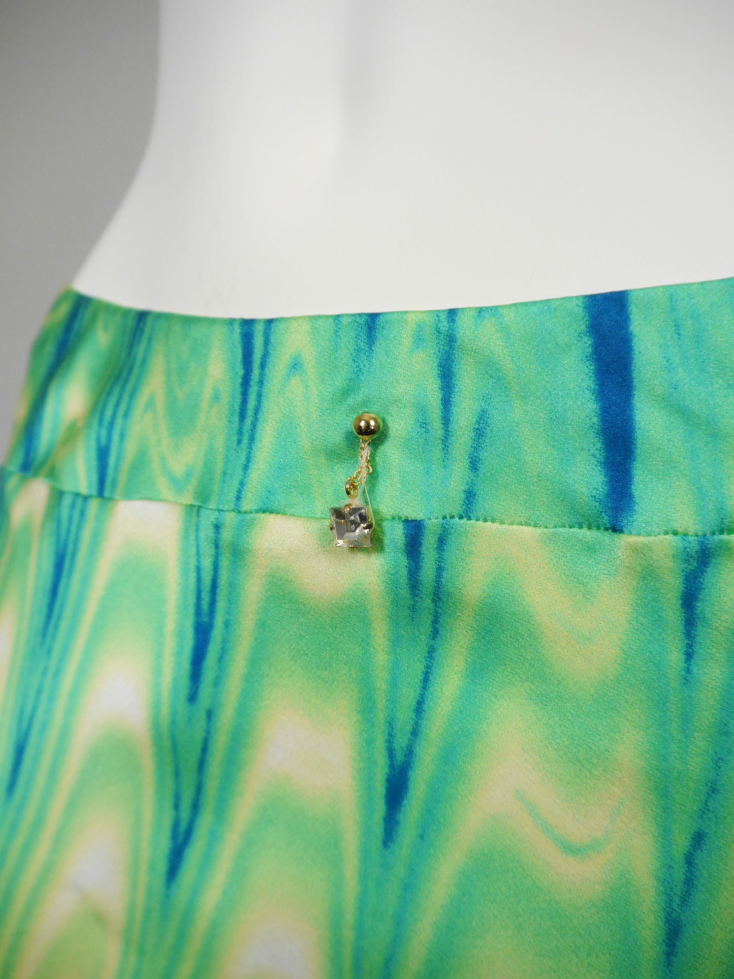 ROBERTO CAVALLI Spring 2001 Vintage Psychedelic Print Silk Skirt Size S