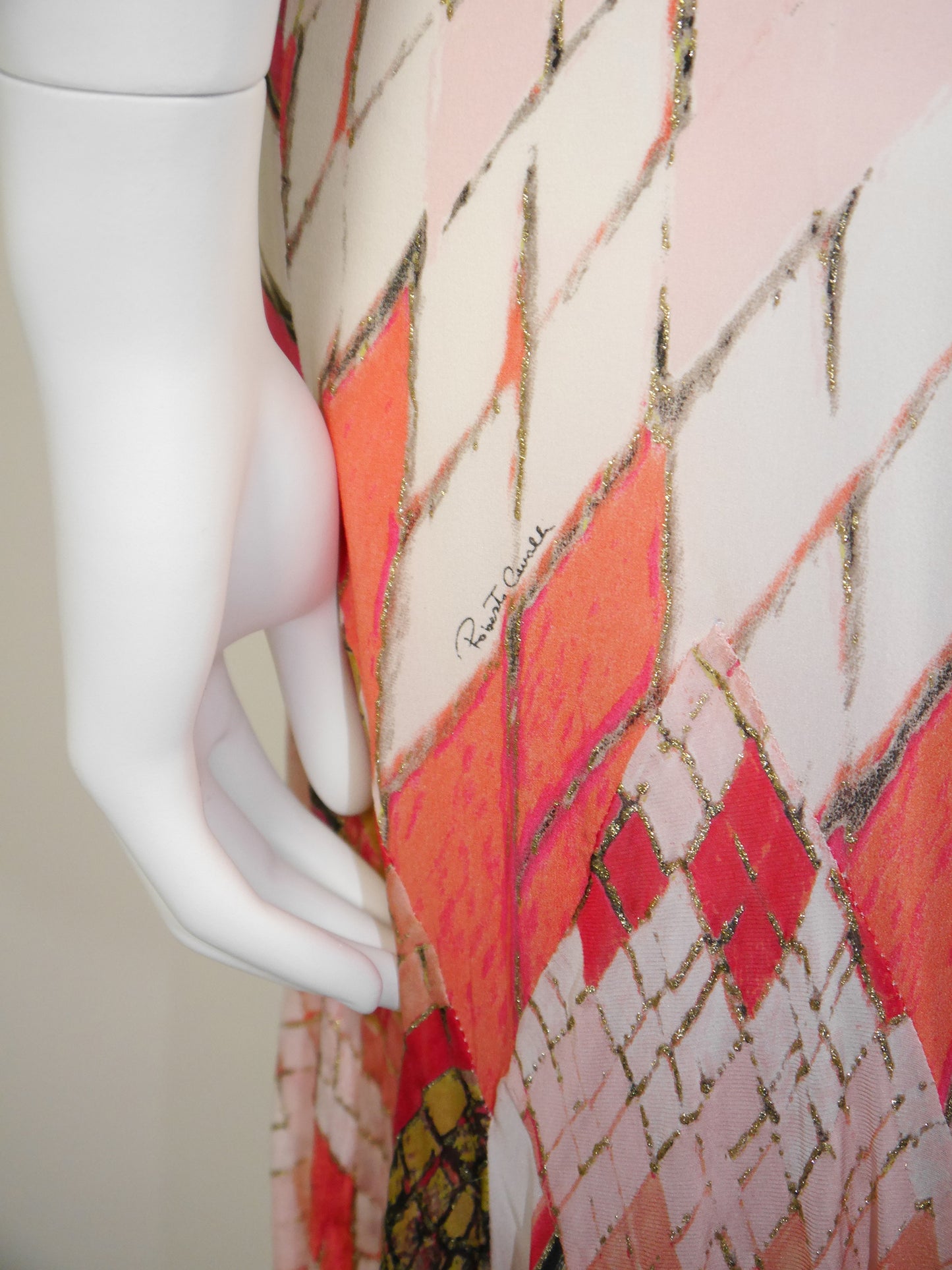 ROBERTO CAVALLI Spring 2004 Vintage Backless Hi-Low Silk Maxi Evening Dress Size S