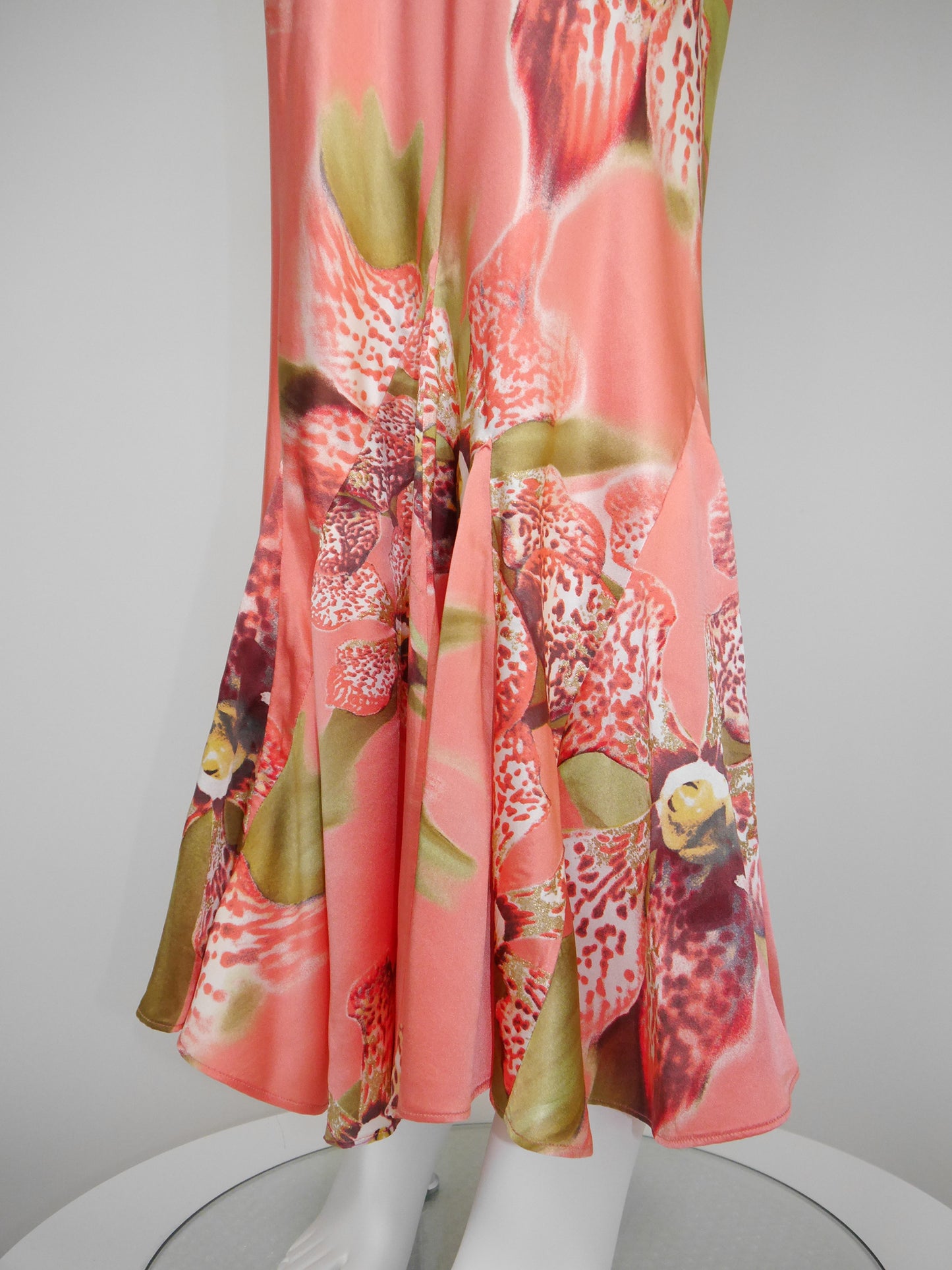ROBERTO CAVALLI Spring 2005 Vintage Orchid Print Silk Maxi Gown