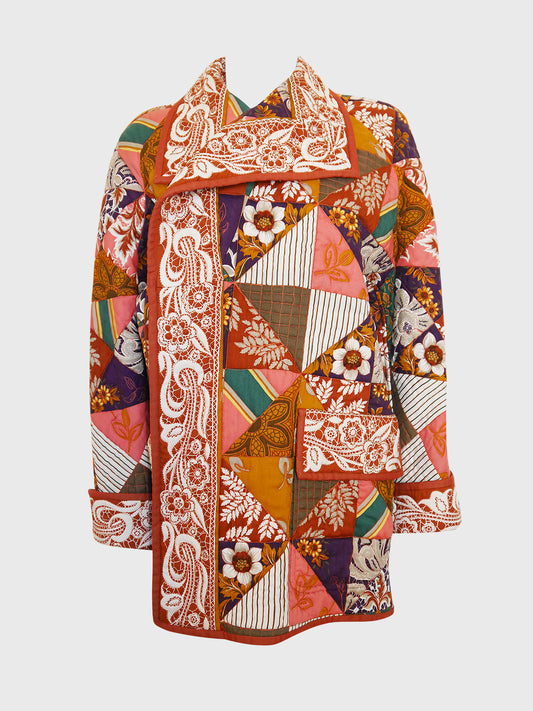 VALENTINO Fall 1989 Vintage Oversized Patchwork Coccoon Jacket