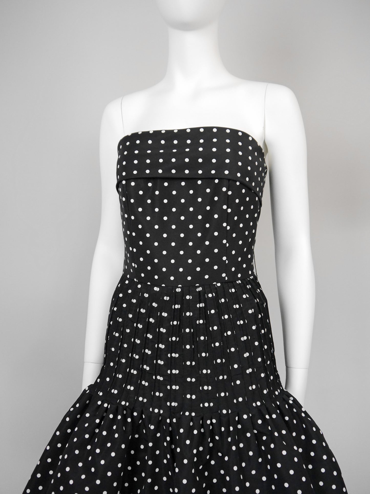 VALENTINO 1980s Vintage Black & White Polka Dot Cocktail Dress Size XS