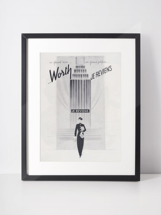 WORTH 1951 Vintage Advertisement 1950s Perfume Print Ad Fragrance Parfum