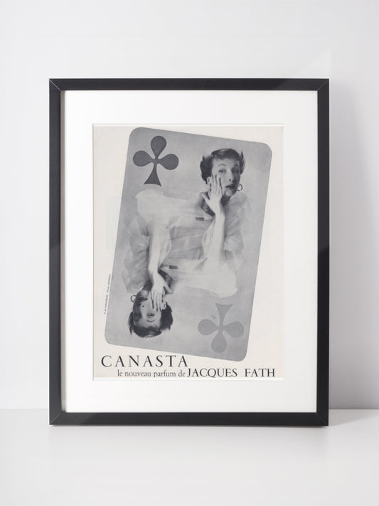 JACQUES FATH 1951 Vintage Advertisement 1950s Canasta Perfume Print Ad Fragrance Parfum