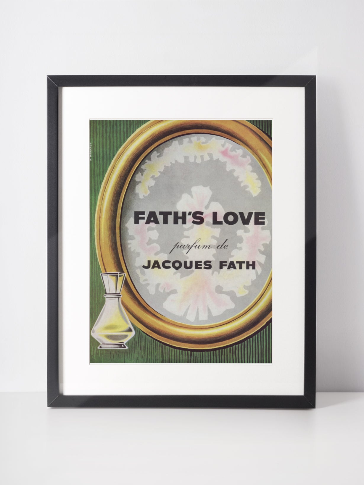 JACQUES FATH 1960 Vintage Print Advertisement 1960s Perfume Ad Illustration