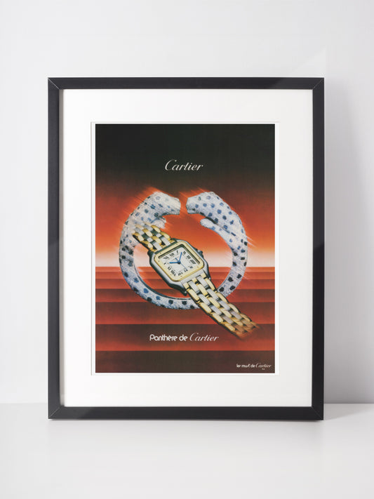 CARTIER 1985 Vintage Print Advertisement Jewelry Luxury Watches 1980s Magazine Ad