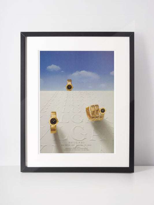 BVLGARI 1987 Vintage Print Advertisement Bulgari Serpenti Watches Ad