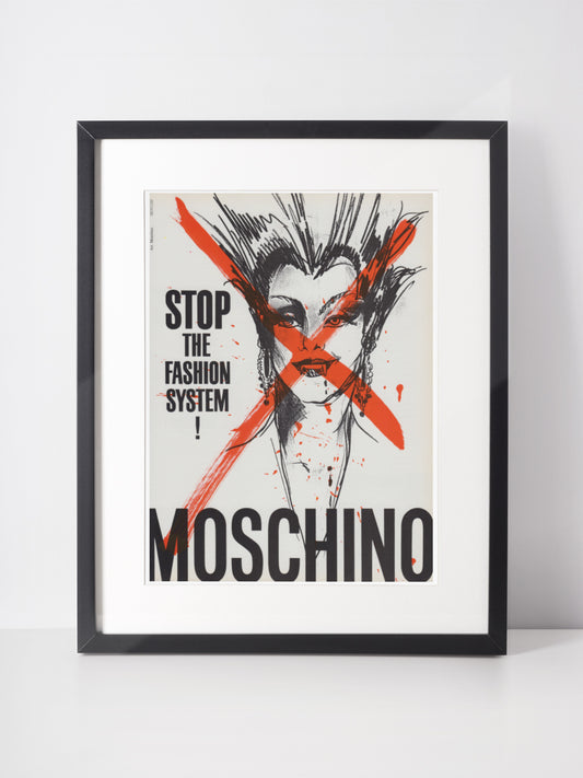 MOSCHINO 1990 Vintage Print Advertisement 1990s Magazine Ad Fashion