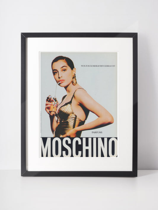 MOSCHINO 1990 Vintage Print Advertisement 1990s Magazine Ad Perfume