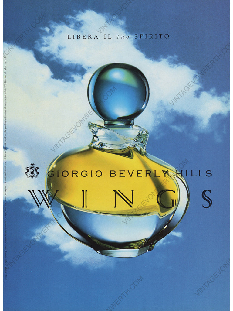 GIORGIO BEVERLY HILLS 1994 Wings Perfume Vintage Print Advertisement Parfum