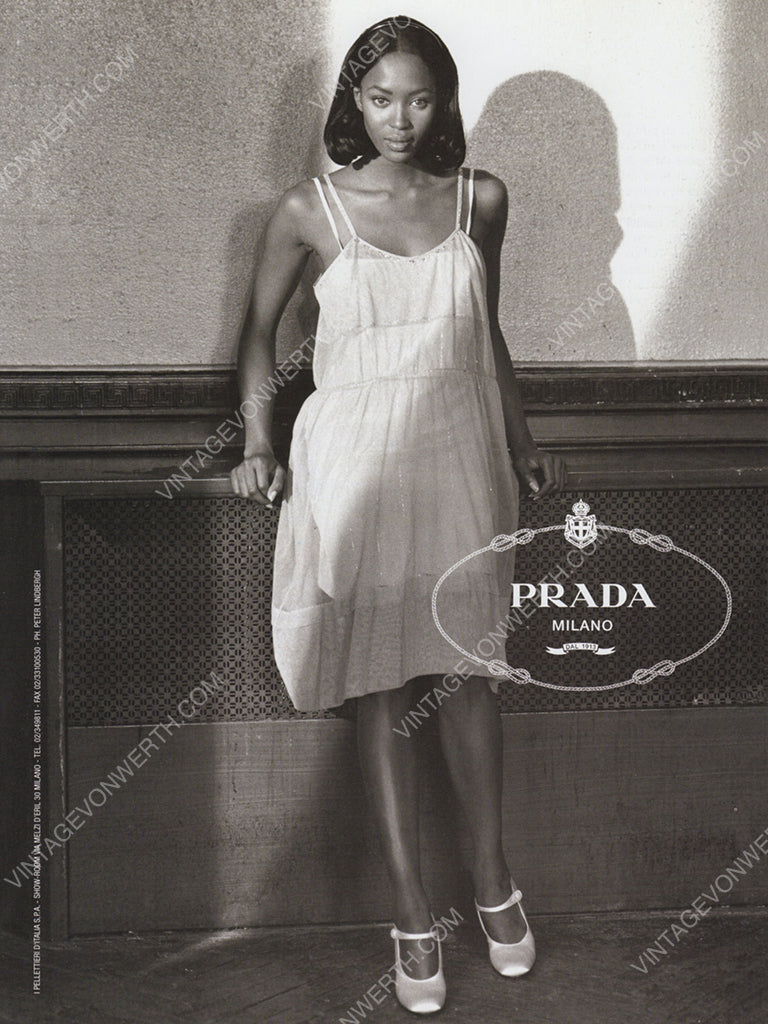 PRADA 1994 Vintage Advertisement Naomi Campbell Peter Lindbergh 1990s Ad